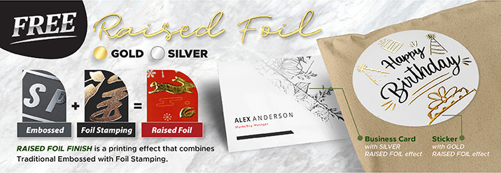 Raised Foil Print Products at