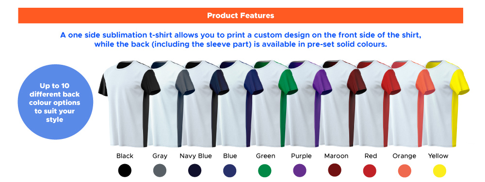 one shide sublimation shirts