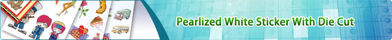 Pearlized White Sticker With Die Cut