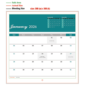 2026 wall calendar - 300mm x 300mm - 02