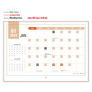 2025 wall calendar - 297mm x 210mm - 02