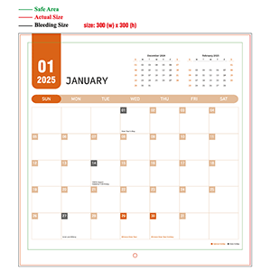 2025 wall calendar - 300mm x 300mm - 02