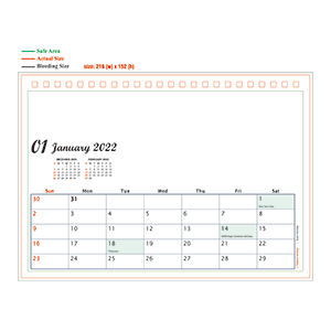 2022 Calendar - b01 - Horizontal